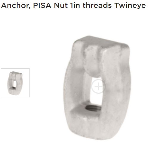 Eyenut twineye 1in thread